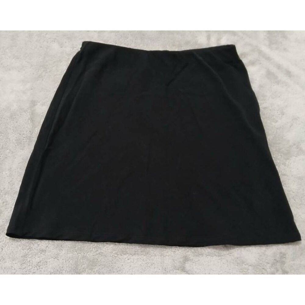 Anemos womens small mini silk skirt black elastic waist shabby chic Coquette